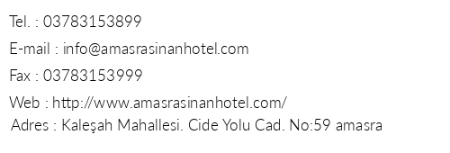 Sinan Otel Amasra telefon numaralar, faks, e-mail, posta adresi ve iletiim bilgileri
